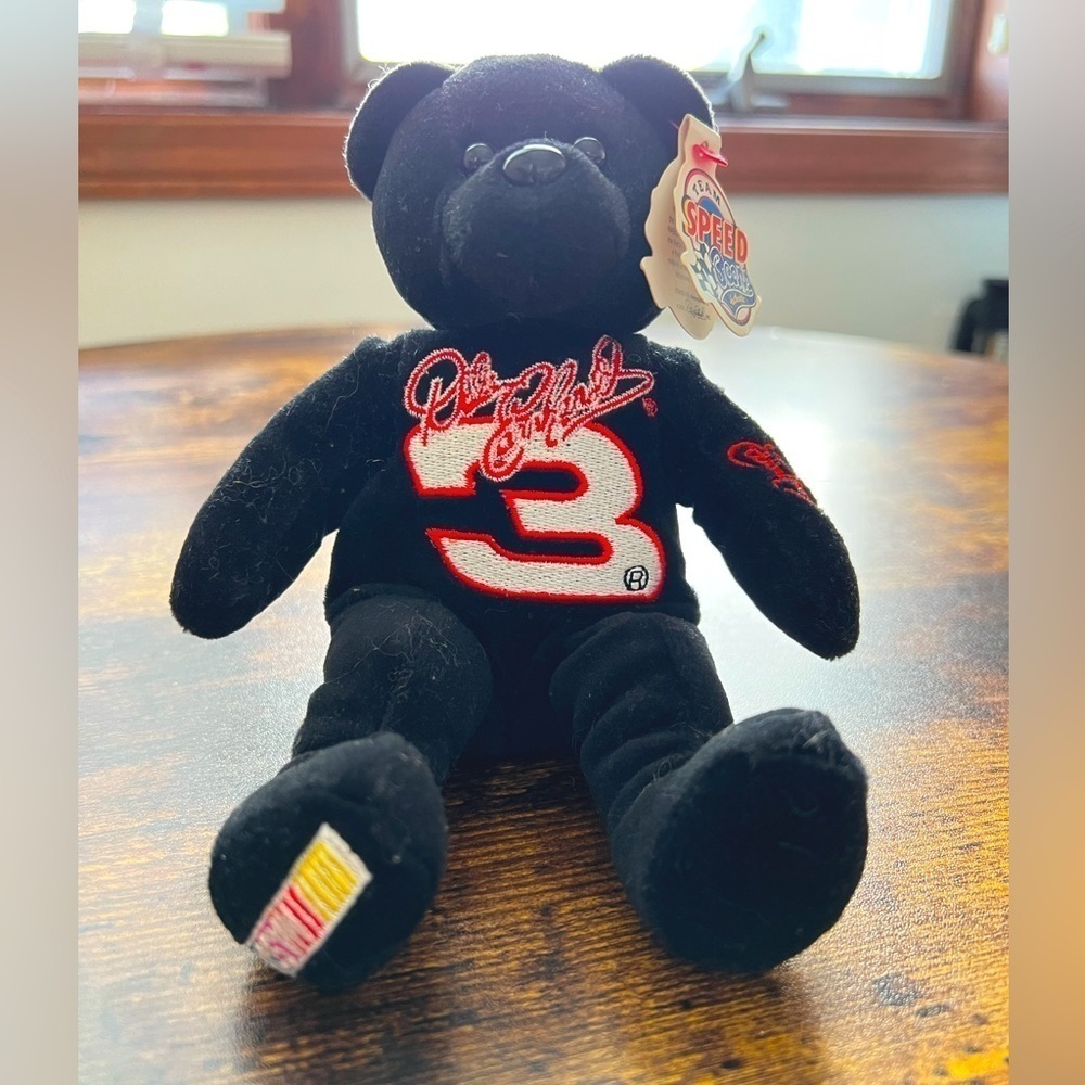 VINTAGE: Avon | NASCAR Team Speed Bears, Dale Earnhardt beanie bear